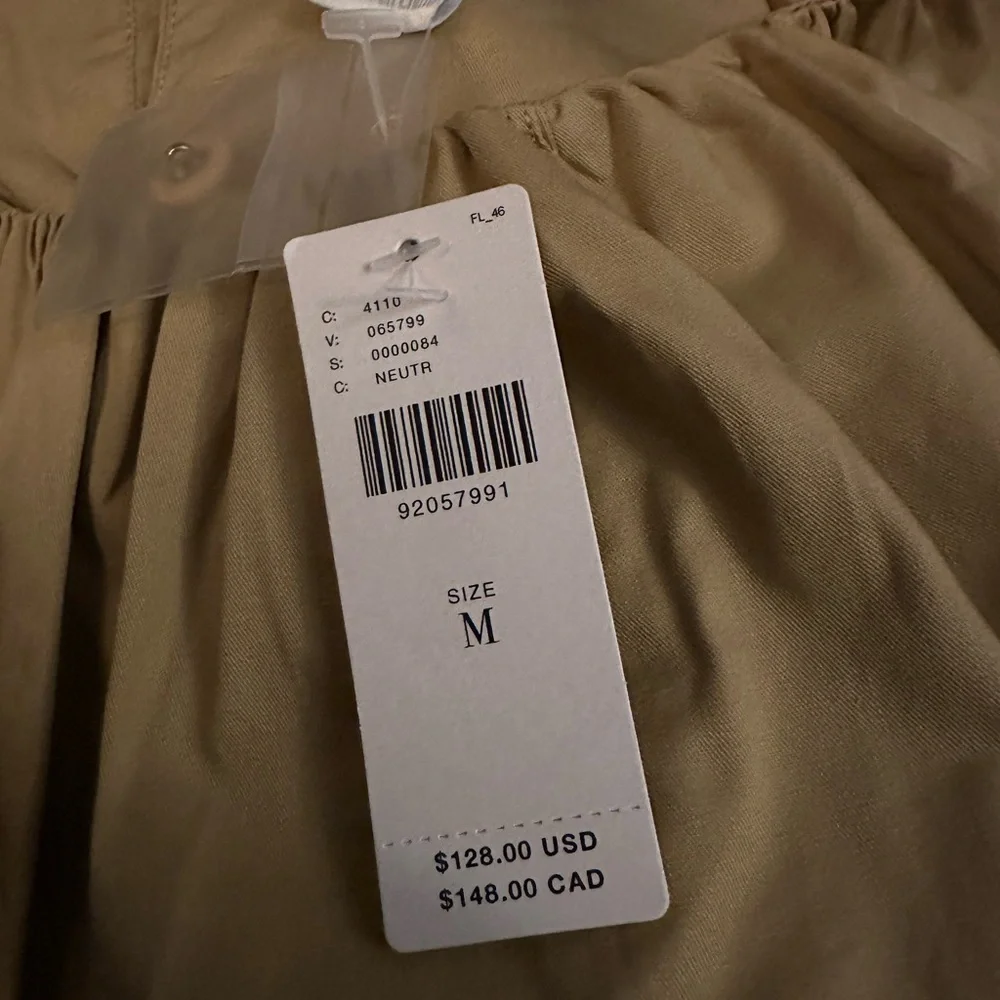 NWT Elevated Anthropologie Mustard-TanTop Balloon Sleeve M - Picture 3 of 3